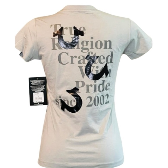 TRUE RELIGION Crafted With Pride Since 2002 Horseshoe LOGO Women’s Fitted Tshirt - Picture 5 of 7